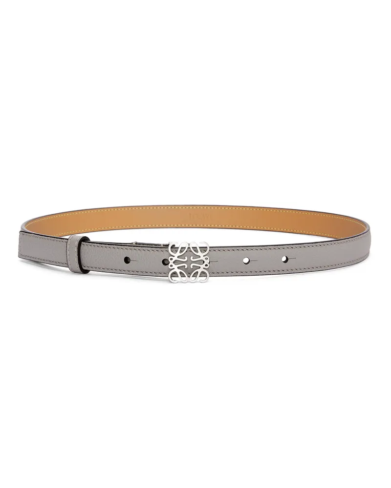 Loewe Luxury Anagram belt in soft grained calfskin and brass Pearl