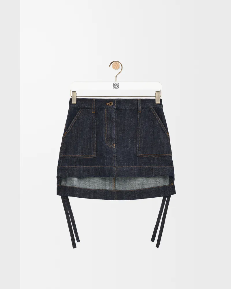 Loewe Workwear Skirt In Denim Size Mujer Indigo
