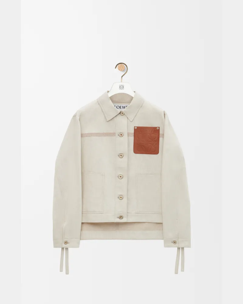 Loewe Workwear Jacket In Cotton And Linen Size Mujer Ecru
