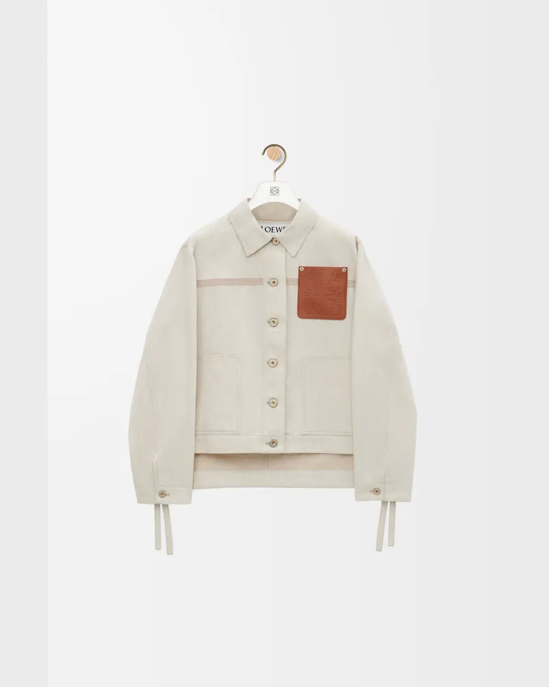 Loewe Workwear Jacket In Cotton And Linen Size Mujer Ecru