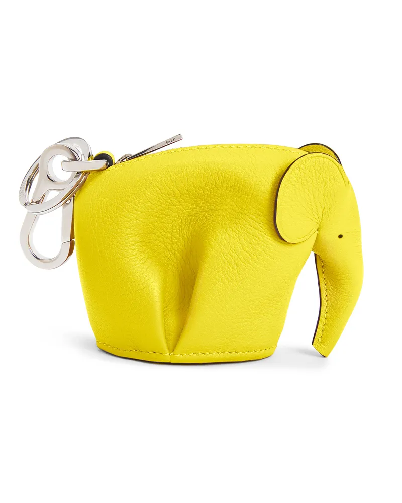 Loewe Luxury Elephant charm in classic calfskin Yellow