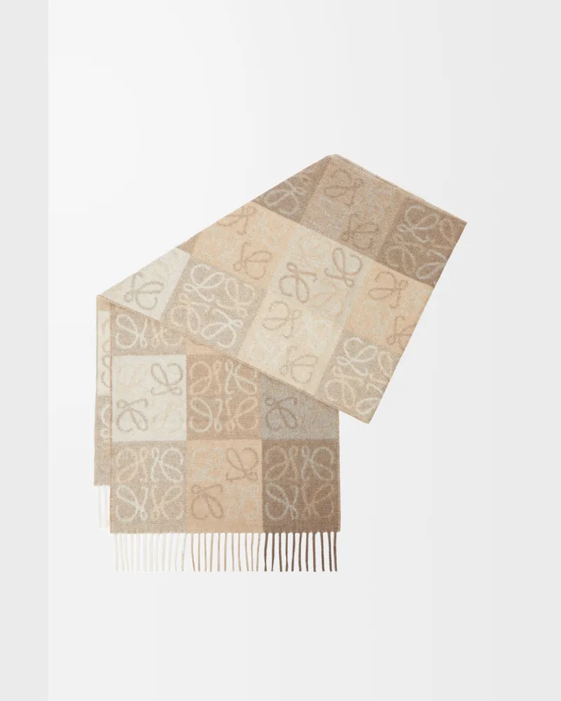 Loewe Scarf In Wool And Cashmere Mujer White