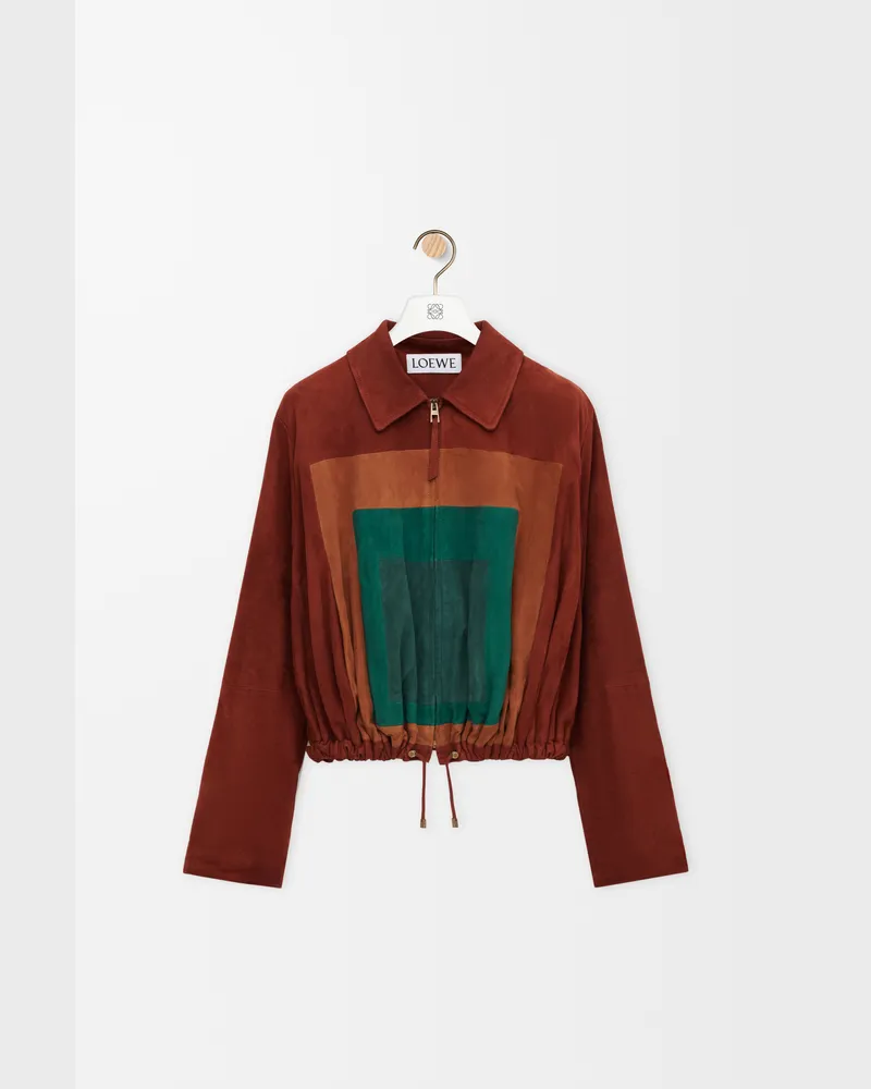 Loewe Balloon Jacket In Suede Goatskin Size Mujer Brown