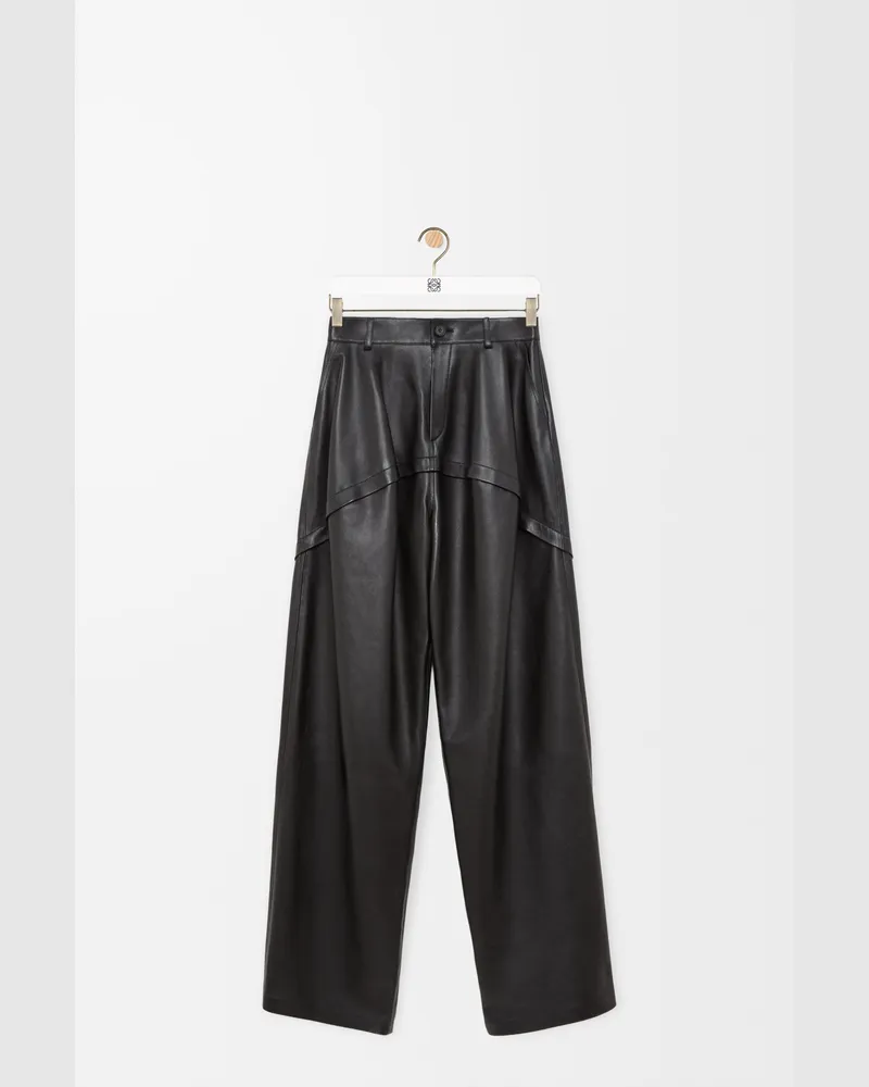 Loewe Trousers In Nappa Lambskin Size Mujer Black