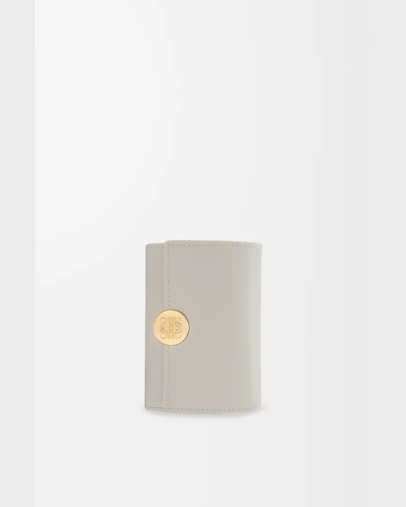 Loewe Pebble Small Vertical Wallet In Shiny Nappa Leather skin Mujer Shell