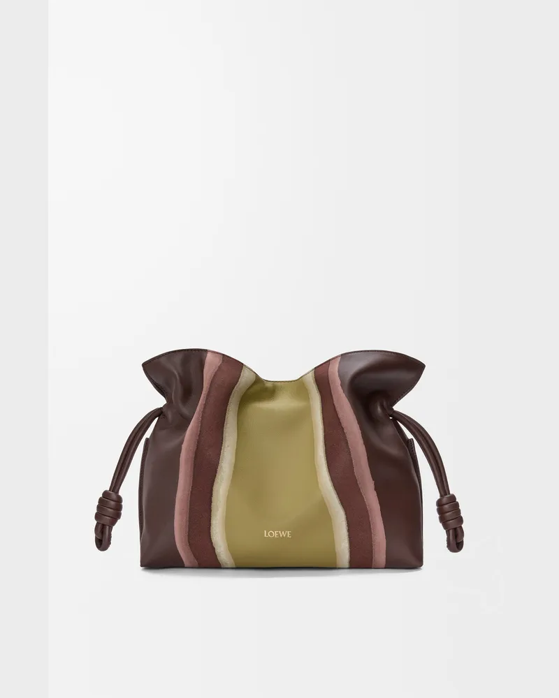 Loewe Medium Flamenco Clutch Landscape In Nappa Leather skin Mujer Chocolate