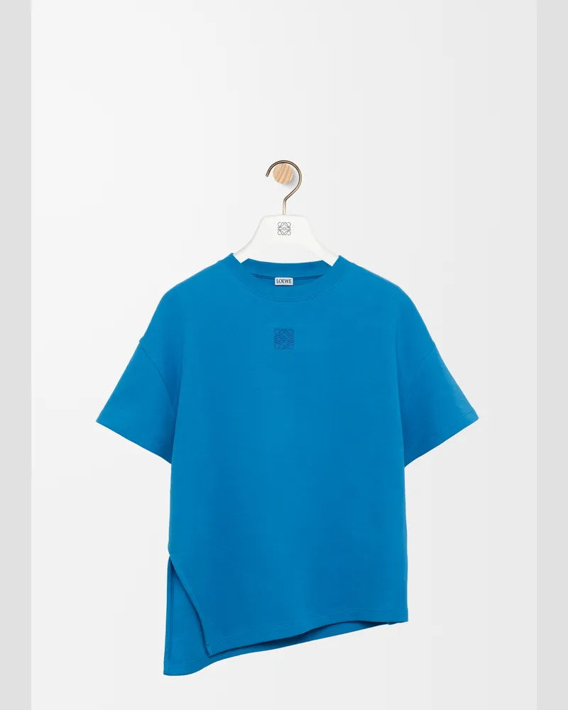 Loewe Asymmetric T-shirt In Cotton Blend Size Mujer Blue