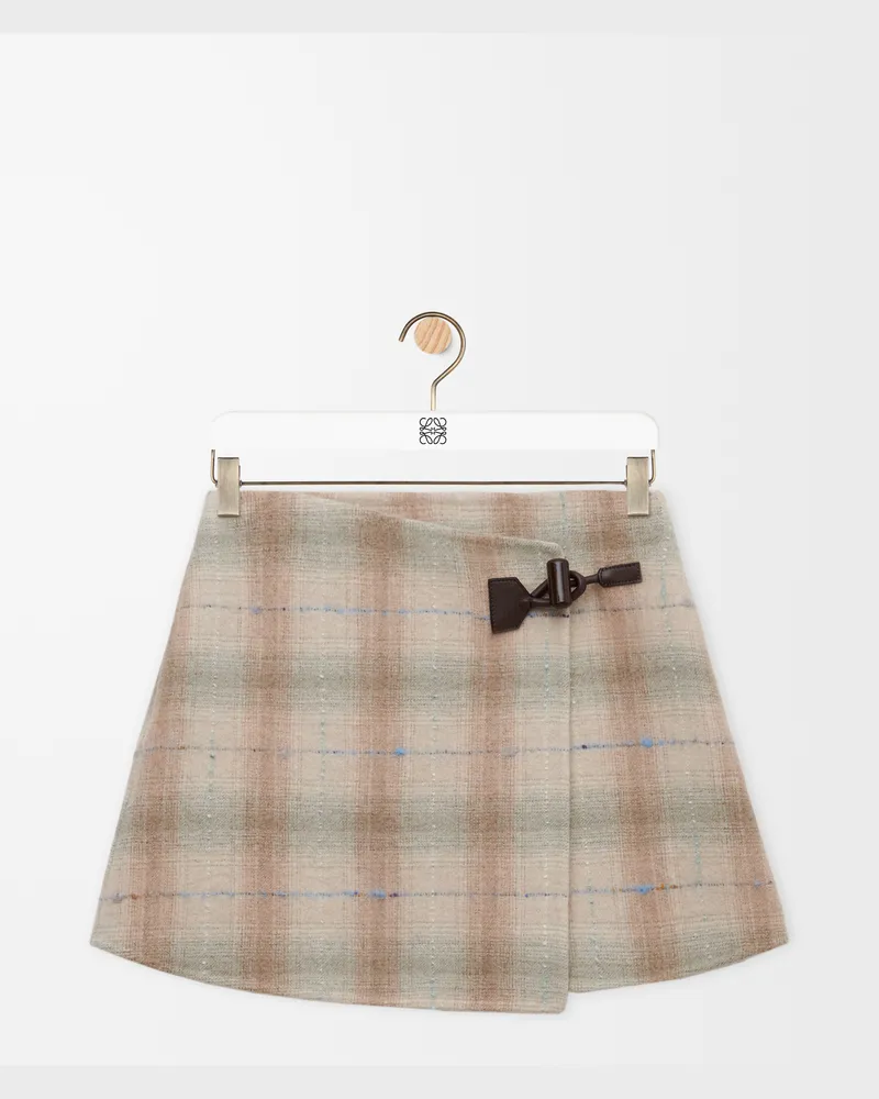 Loewe Mini Skirt In Wool And Cashmere Blend Size Mujer Beige