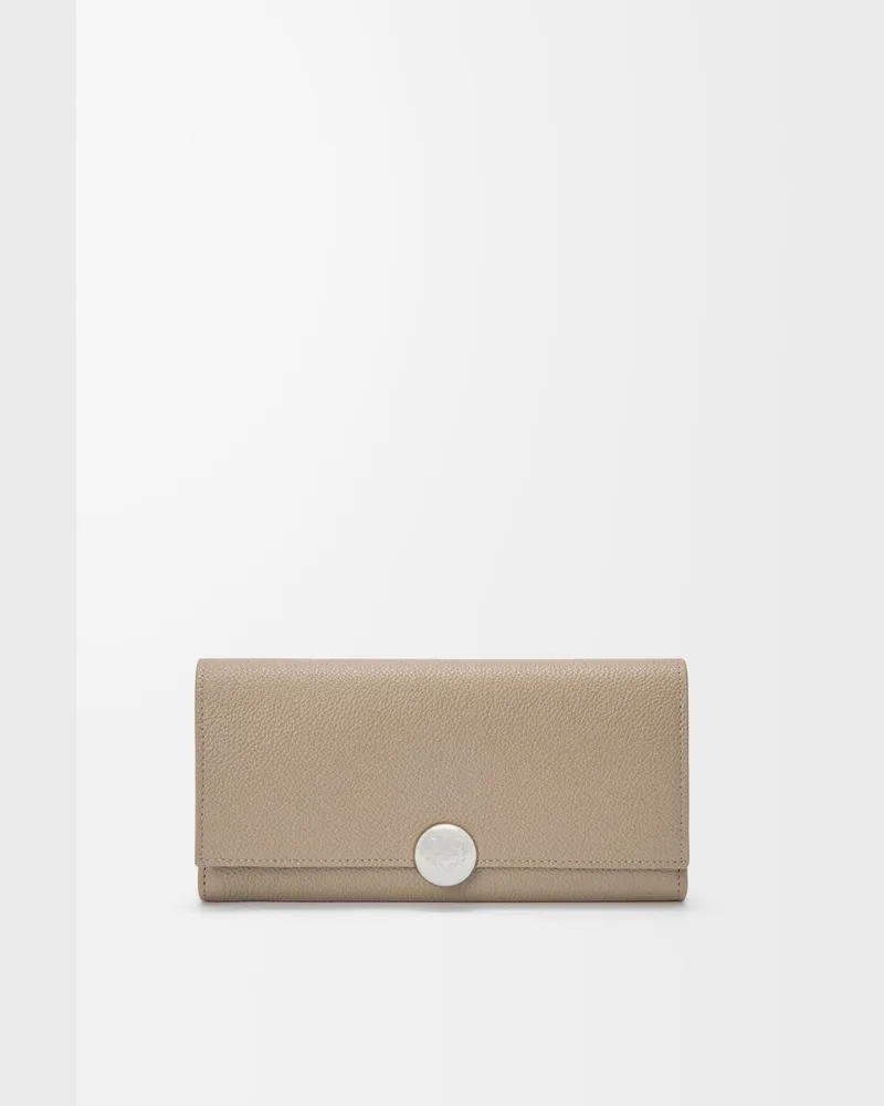 Loewe Pebble Continental Wallet In Mini Grain Leather skin Mujer Clay