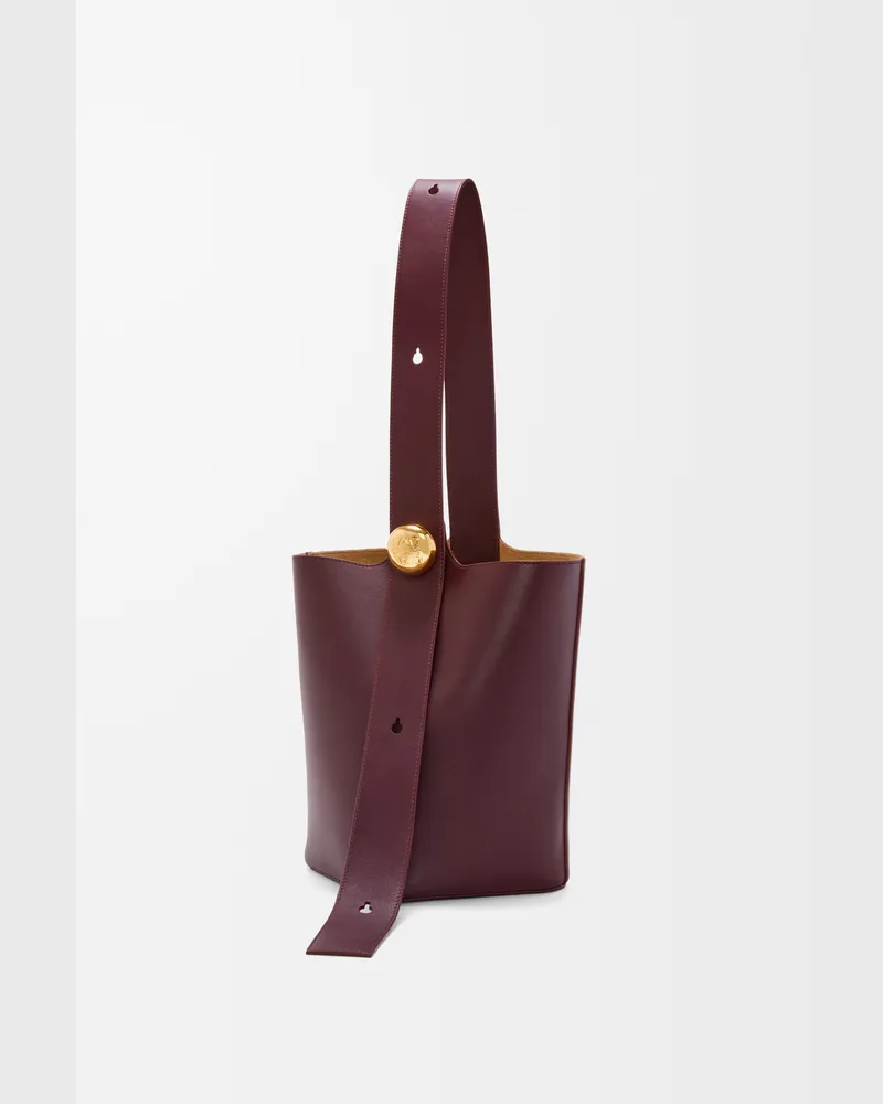 Loewe Medium Pebble Bucket In Leather skin Mujer Dark