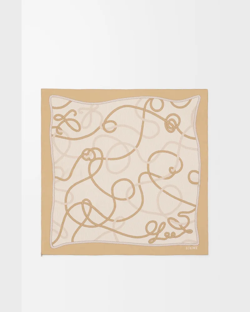 Loewe Scarf In Silk Mujer Beige
