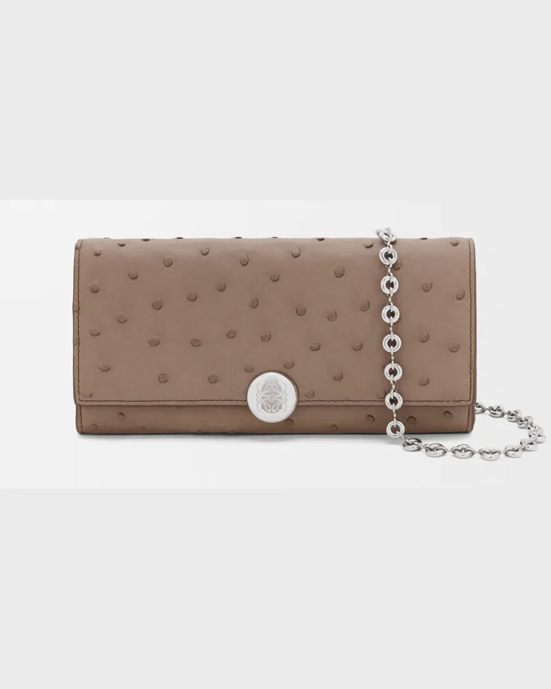 Loewe Pebble Wallet On Chain In Ostrich Mujer Dark