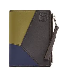 Loewe Luxury Puzzle slim compact wallet in classic calfskin Olive