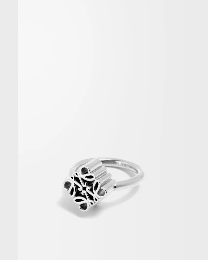 Loewe Single Anagram Ring In Sterling Silver Size Mujer Silver