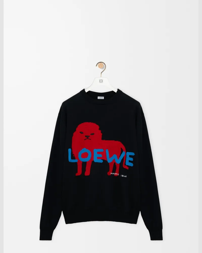 Loewe Sweater In Cotton And Silk Size Hombre Black