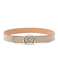 Loewe Luxury Reversible Anagram Ellipse belt in smooth calfskin Warm