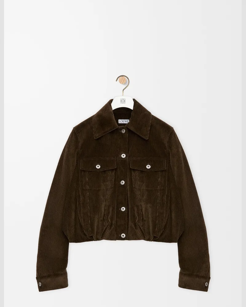 Loewe Jacket In Cotton Corduroy Size Mujer Brown