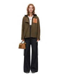 Loewe Luxury Hooded parka in cotton Khaki