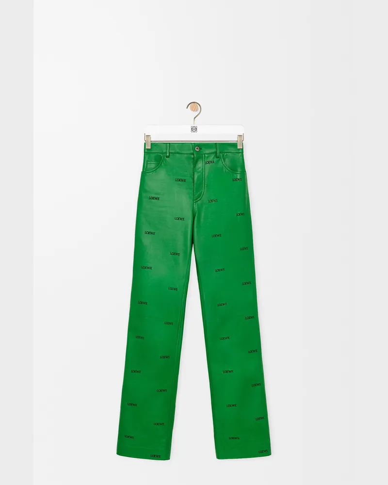 Loewe Trousers In Nappa Lambskin Size Mujer Green