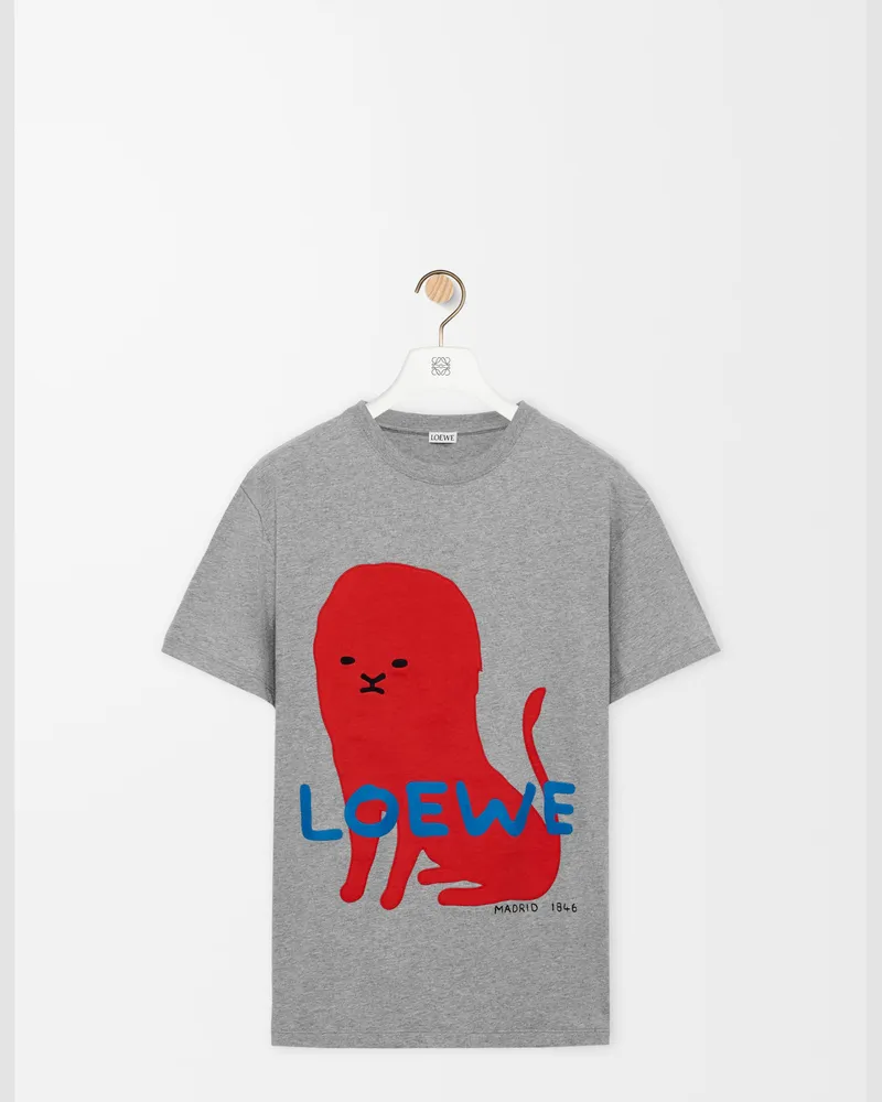 Loewe Regular Fit T-shirt In Cotton Size Mujer Grey