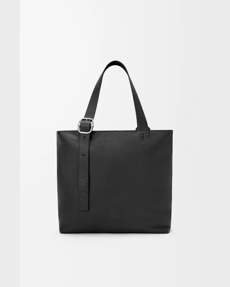 Loewe Loop Zipped Tote In Supple Grained Leather skin Hombre Black