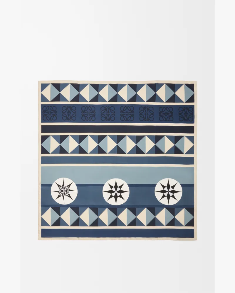 Loewe Scarf In Silk Mujer Navy