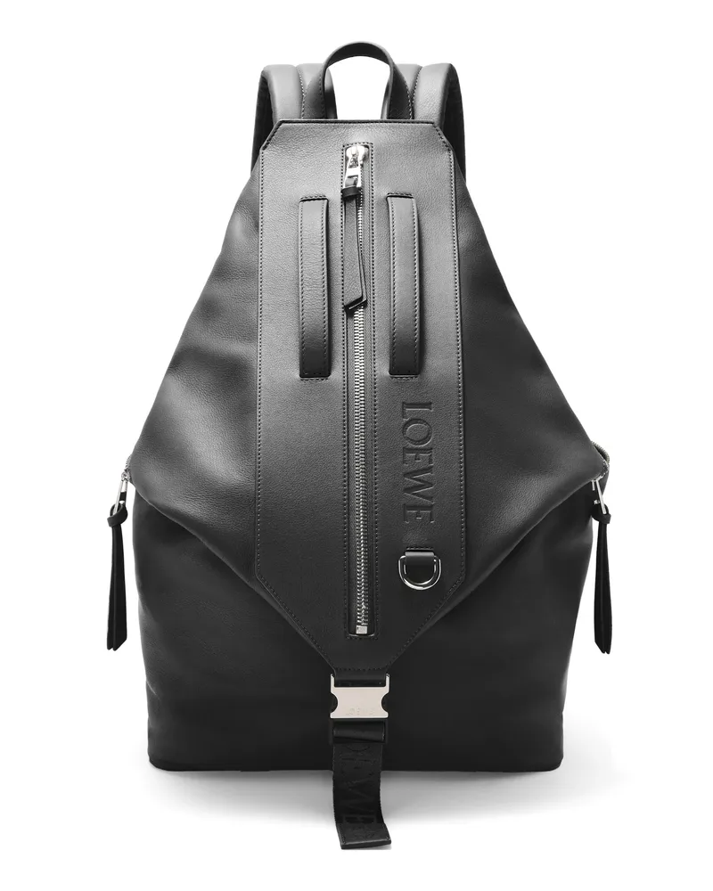 Loewe Luxury Convertible Backpack In Classic Calfskin Black