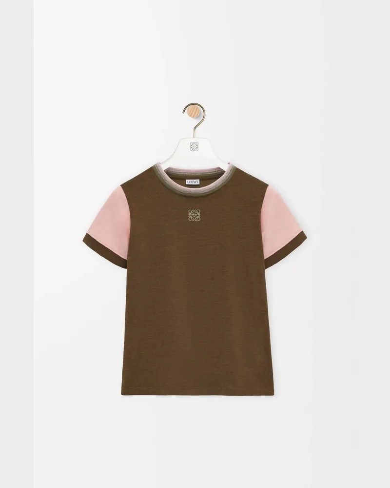 Loewe Small Fit T-shirt In Cotton Blend Size Mujer Khaki