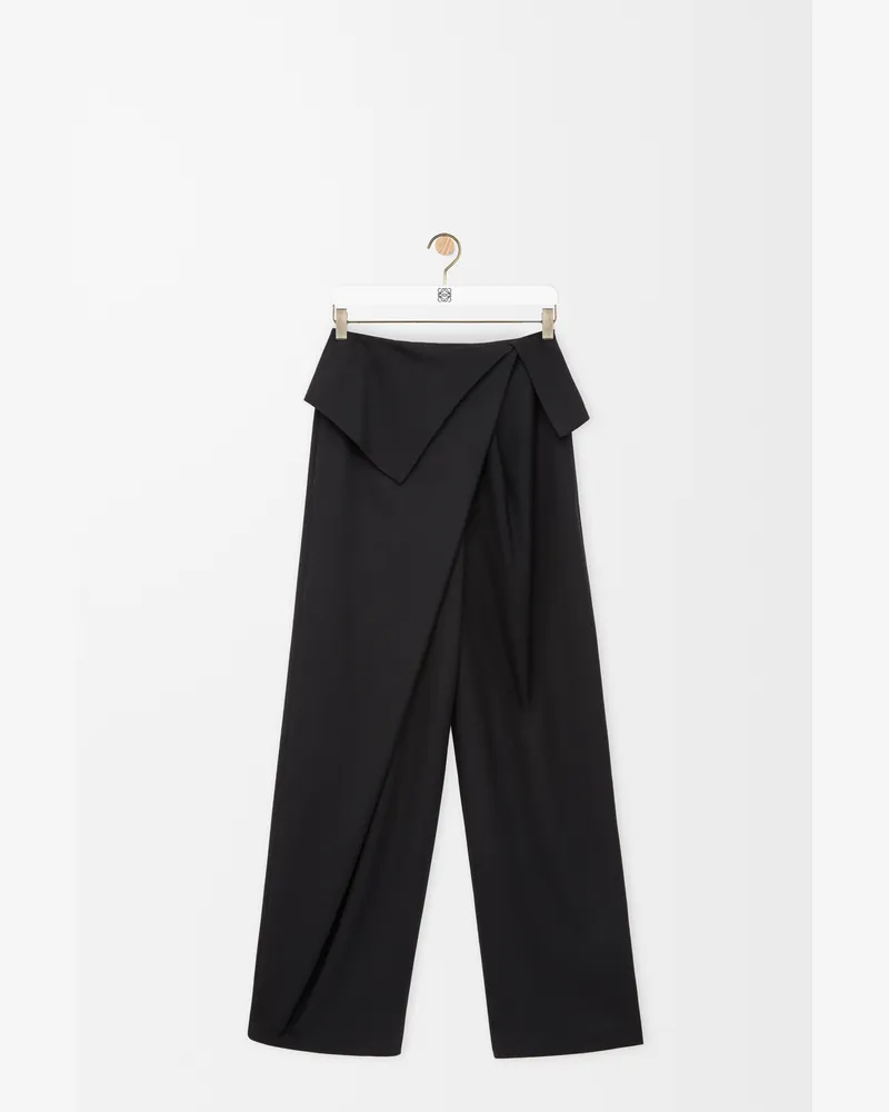 Loewe Draped Trousers In Wool Size Mujer Black