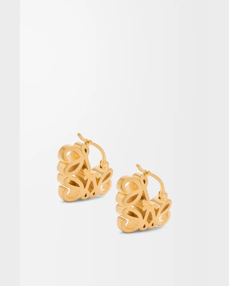 Loewe Anagram Bombé Hoop Earrings Mujer Gold