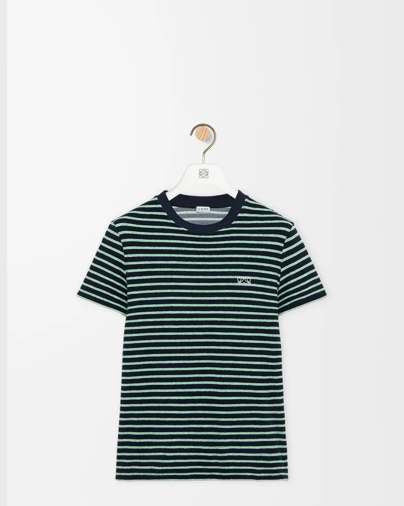 Loewe T-shirt In Cotton Blend Terry Size Hombre Navy