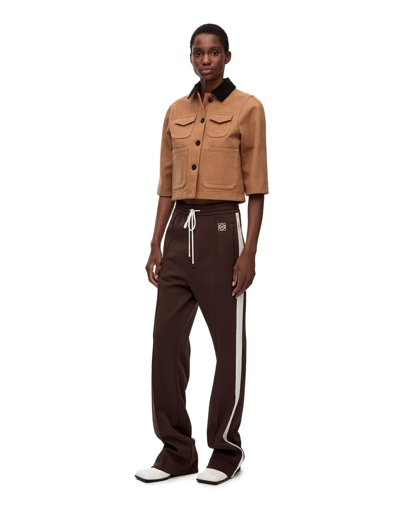 Loewe Luxury Tracksuit trousers in technical jersey Chocolate