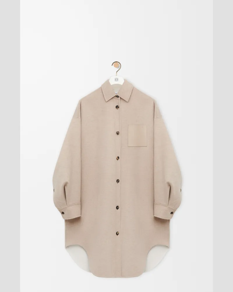 Loewe Coat In Wool And Cashmere Size Mujer Sandstone