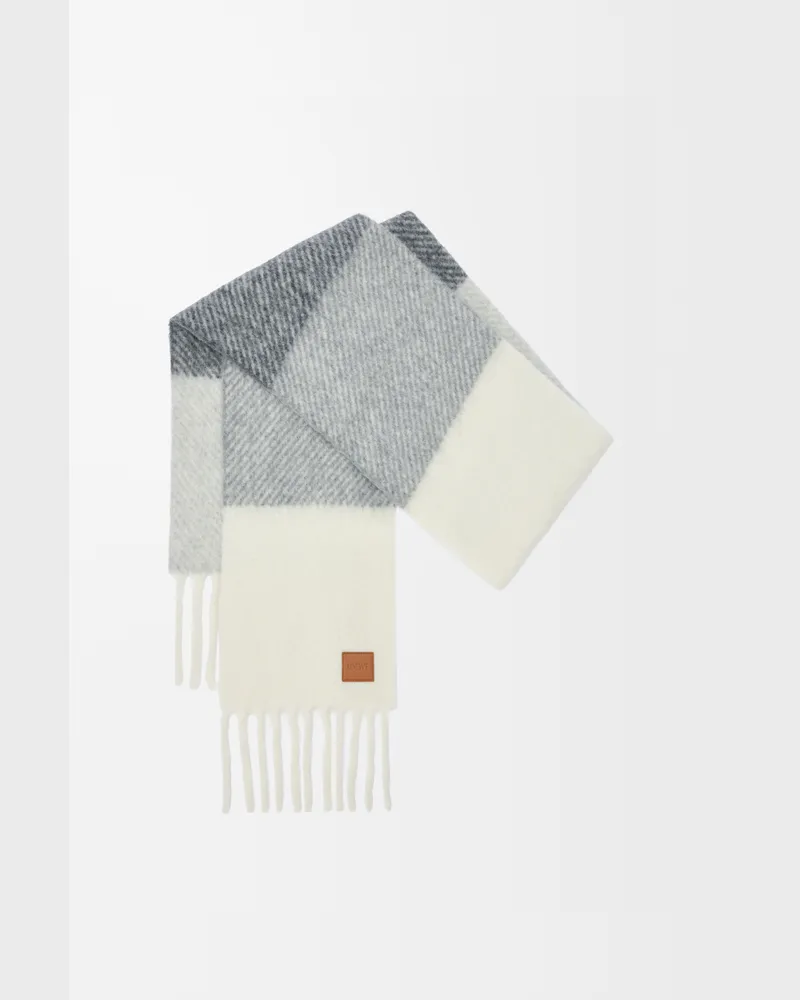 Loewe Scarf In Alpaca And Wool Blend Mujer Grey