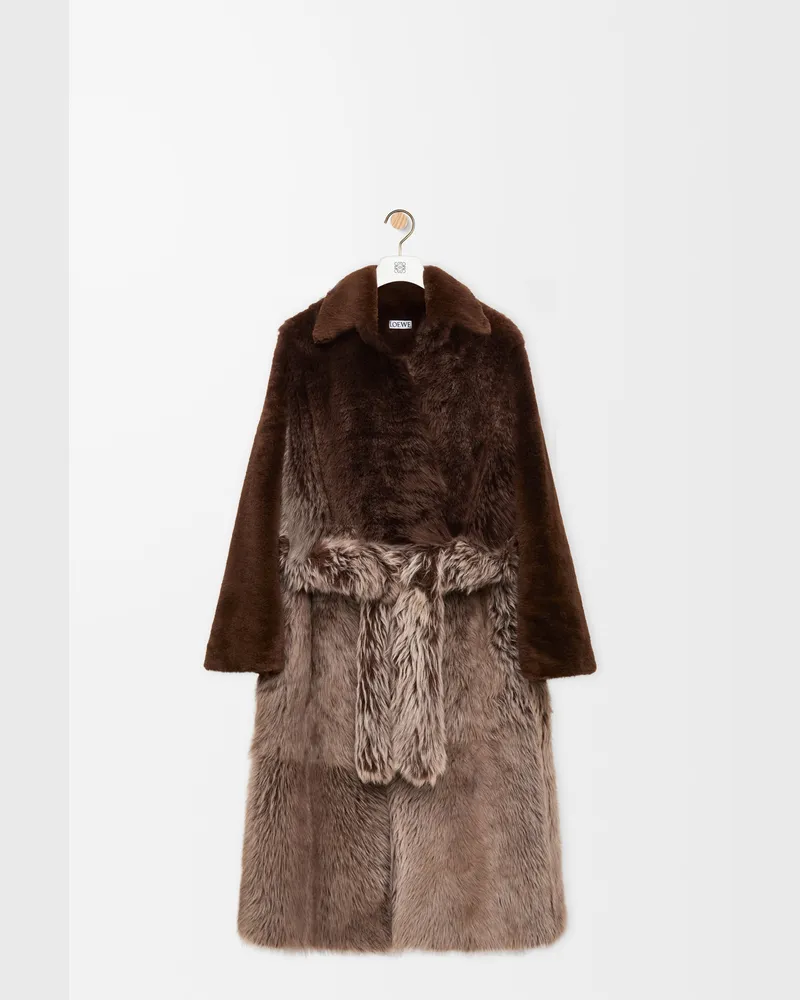 Loewe Coat In Shearling Size Mujer Dark