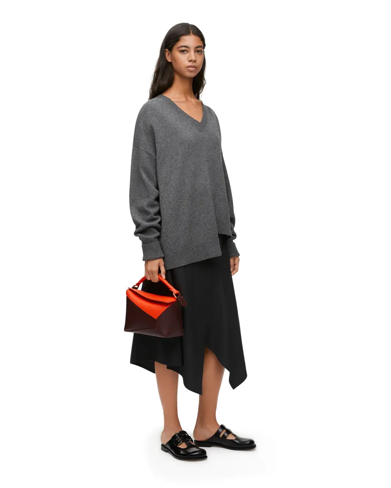 Loewe Luxury Asymmetric sweater in cashmere Dark