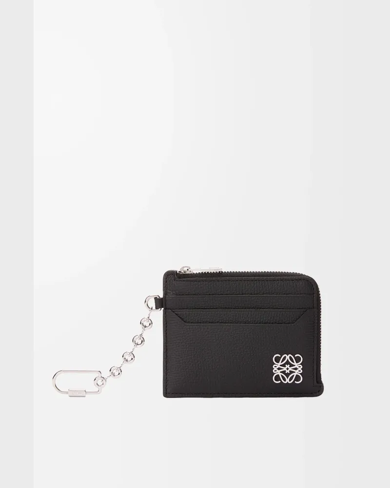 Loewe Anagram Square Coin Cardholder In Pebble Grained Leather skin Mujer Black