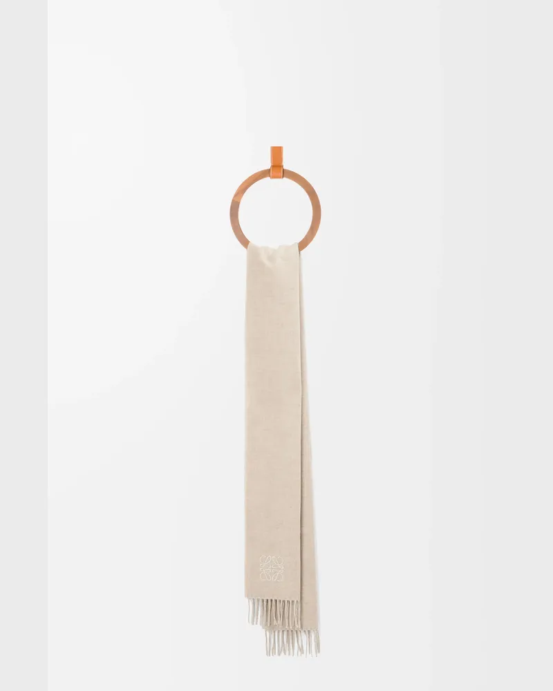 Loewe Scarf In Wool And Cashmere Mujer Ivory