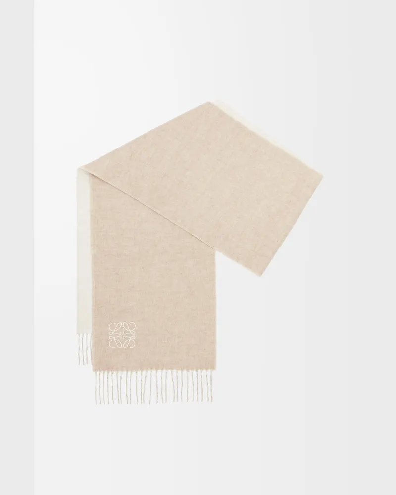 Loewe Scarf In Wool And Cashmere Mujer Ivory