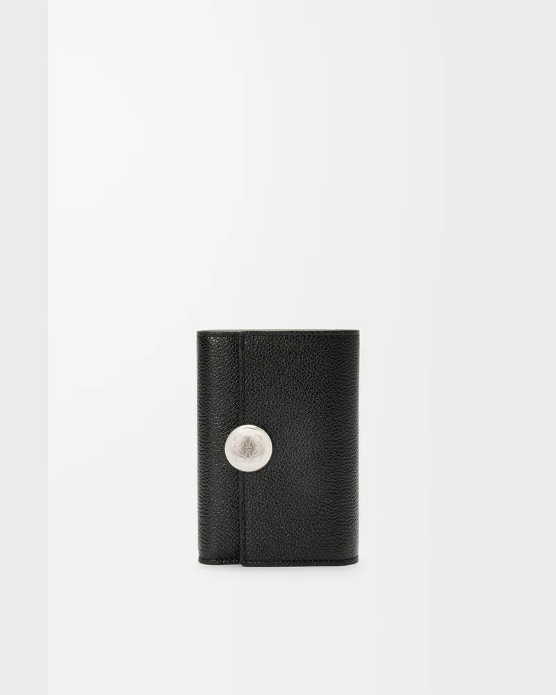 Loewe Pebble Small Vertical Wallet In Pebble Grained Leather skin Mujer Black