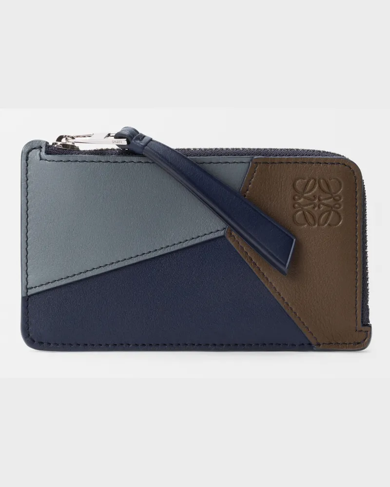 Loewe Puzzle Coin Cardholder In Leather skin Hombre Blue