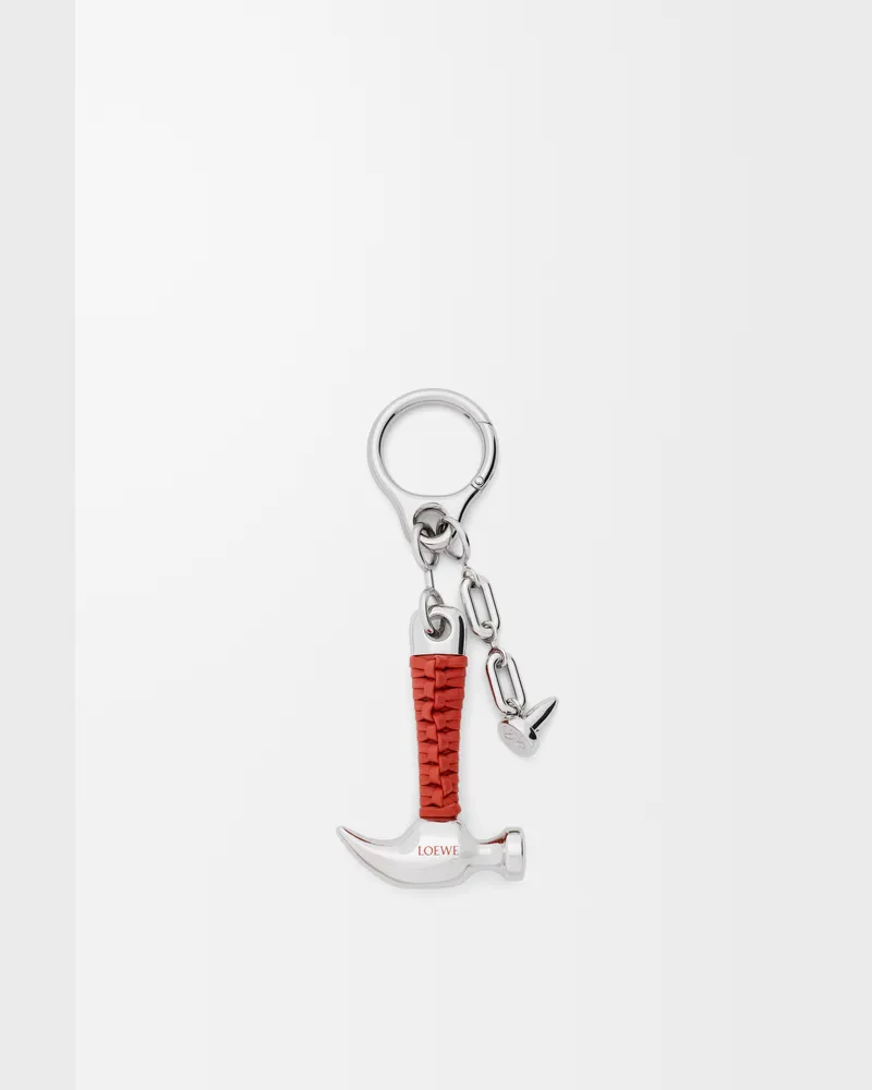 Loewe Hammer Charm In Brass And Leather skin Mujer Silver