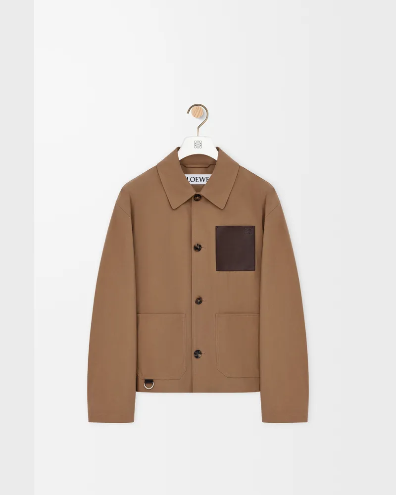 Loewe Workwear Jacket In Cotton Size Hombre Beige