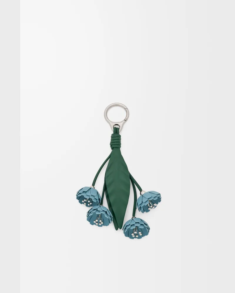 Loewe Flower Charm In Leather skin Mujer Blue