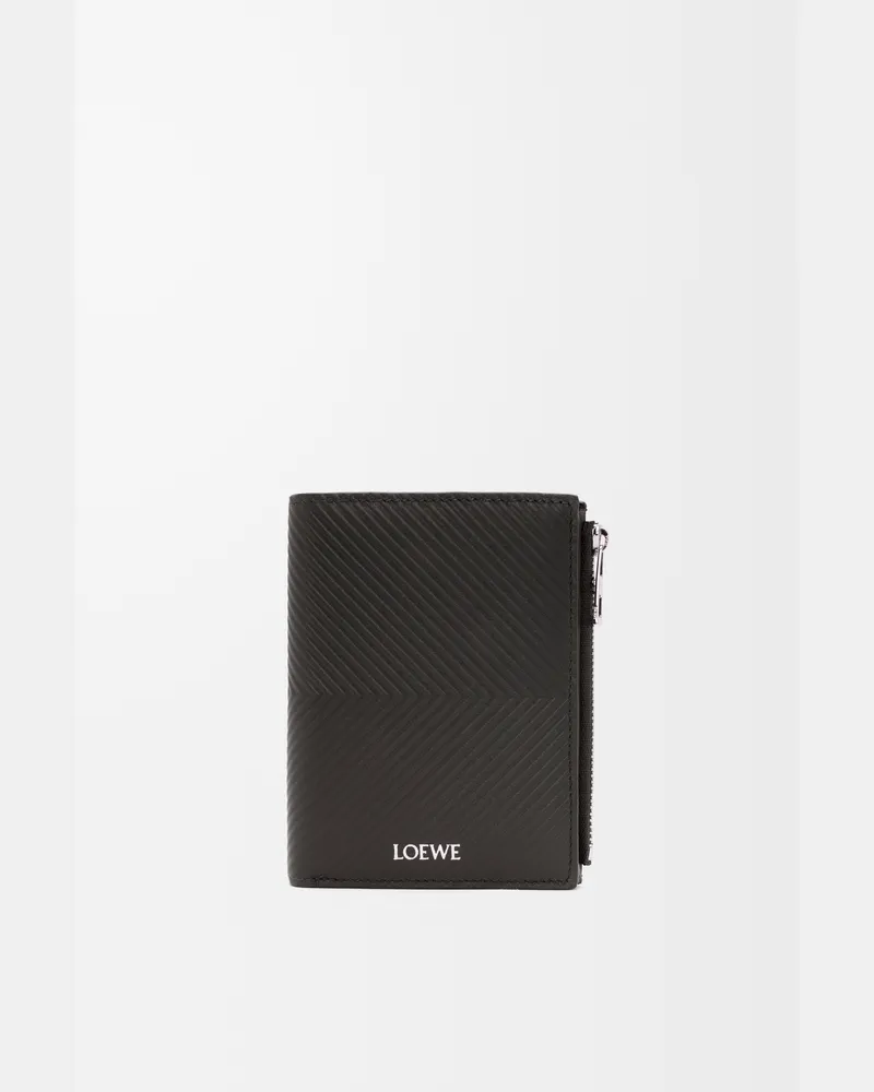 Loewe Slim Compact Walllet In Textured Leather skin Hombre Dark