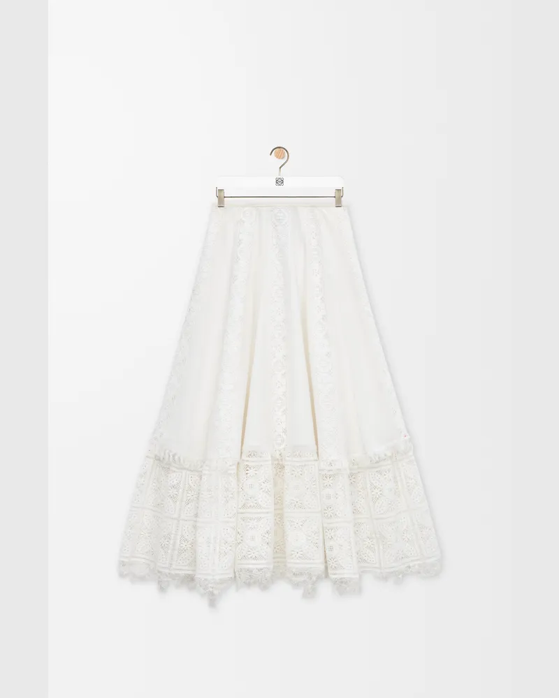 Loewe Skirt In Cotton And Silk Size Mujer White