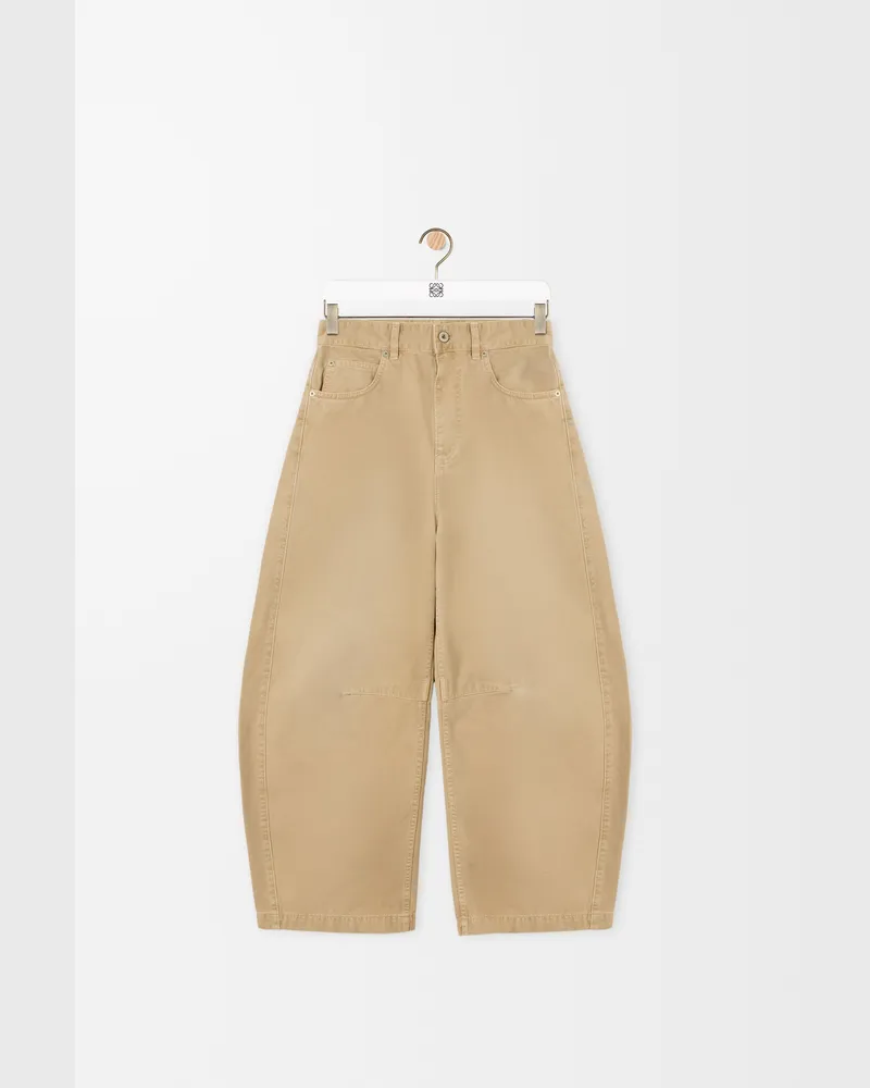 Loewe Barrel Trousers In Cotton Size Mujer Beige
