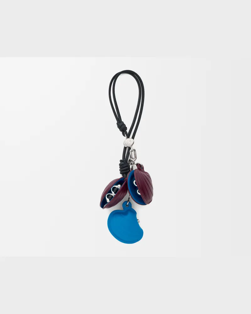 Loewe Shell Charm In Leather skin Mujer Blue