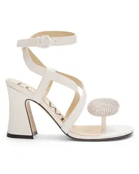 Loewe Luxury Calle Pebble sandal in lambskin and rhinestones Almost