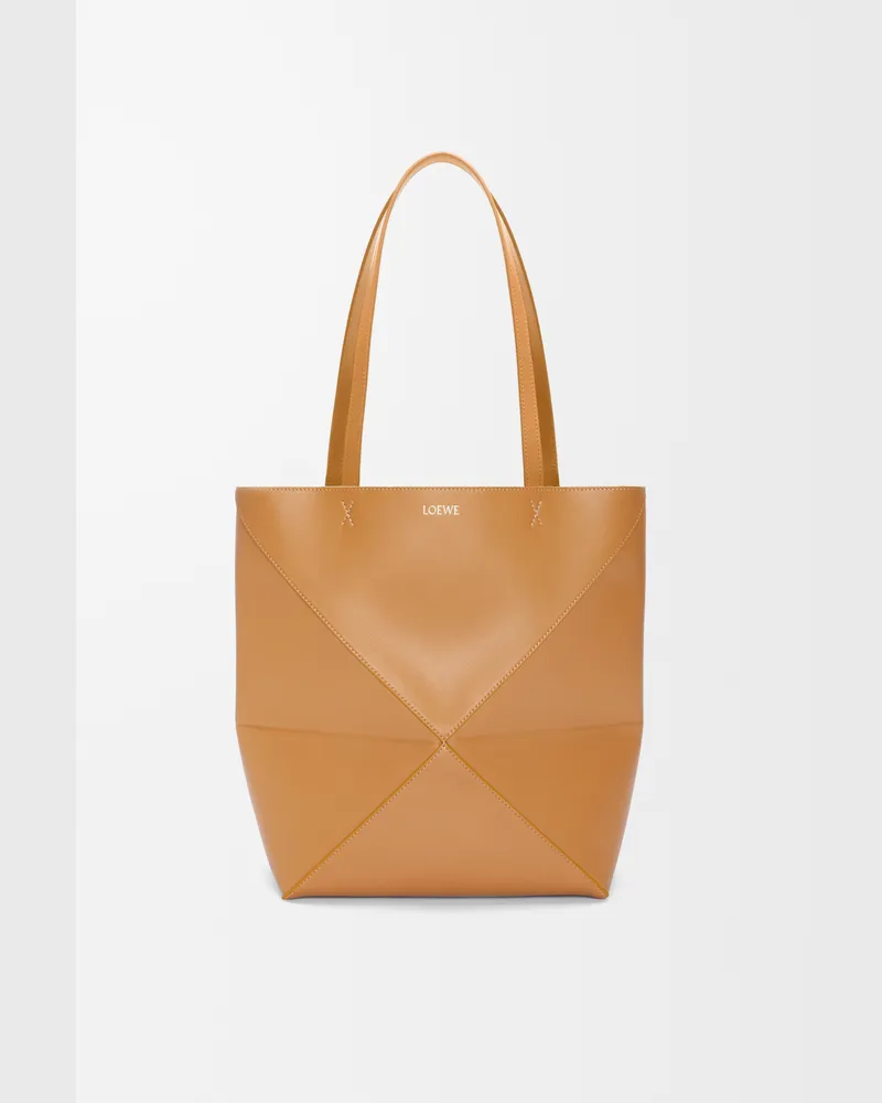 Loewe Medium Puzzle Fold Tote In Shiny Leather skin Mujer Warm